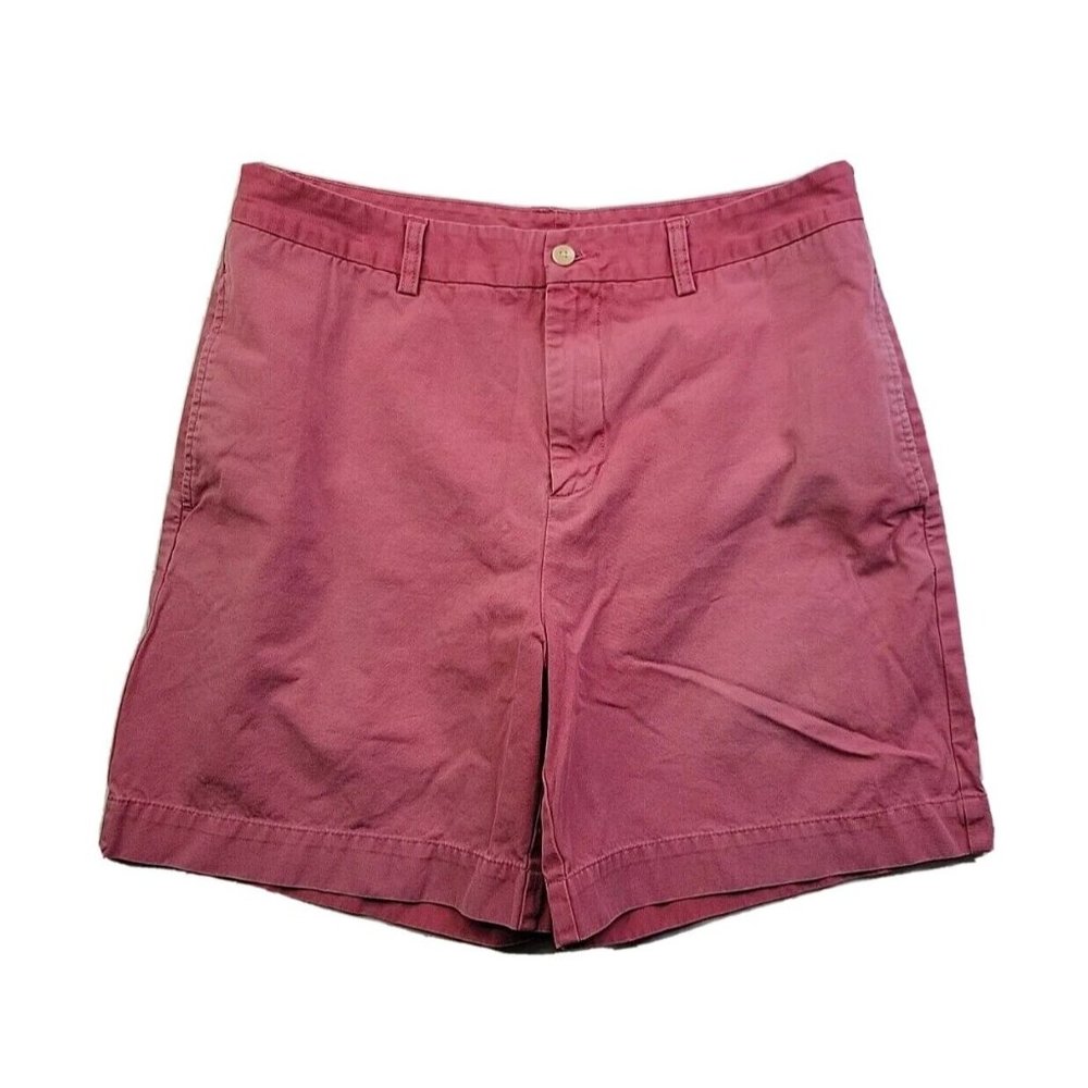 Vineyard Vines Men's 34 Vintage Wash Red Chino Shorts Preppy Slash Pockets 7"